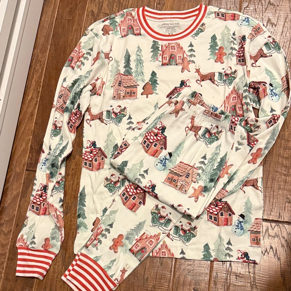 Pottery Barn Kids Red and White Pajama Top